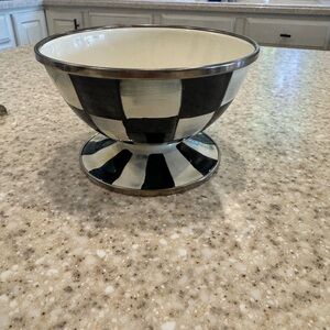 MacKenzie-Childs Black and White Checkered Bowl